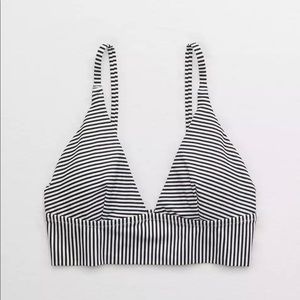 Aerie Printed Longline Triangle Bikini Top, Size M, NWT